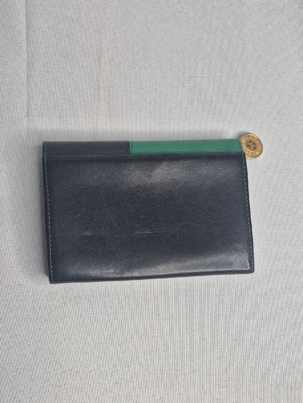 ENRICO COVERI Green & Black Colorblock Leather Wallet Made In Italy - Picture 16 of 16